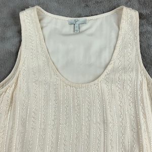 Joie Beaded Tank Top Cream Small Lined